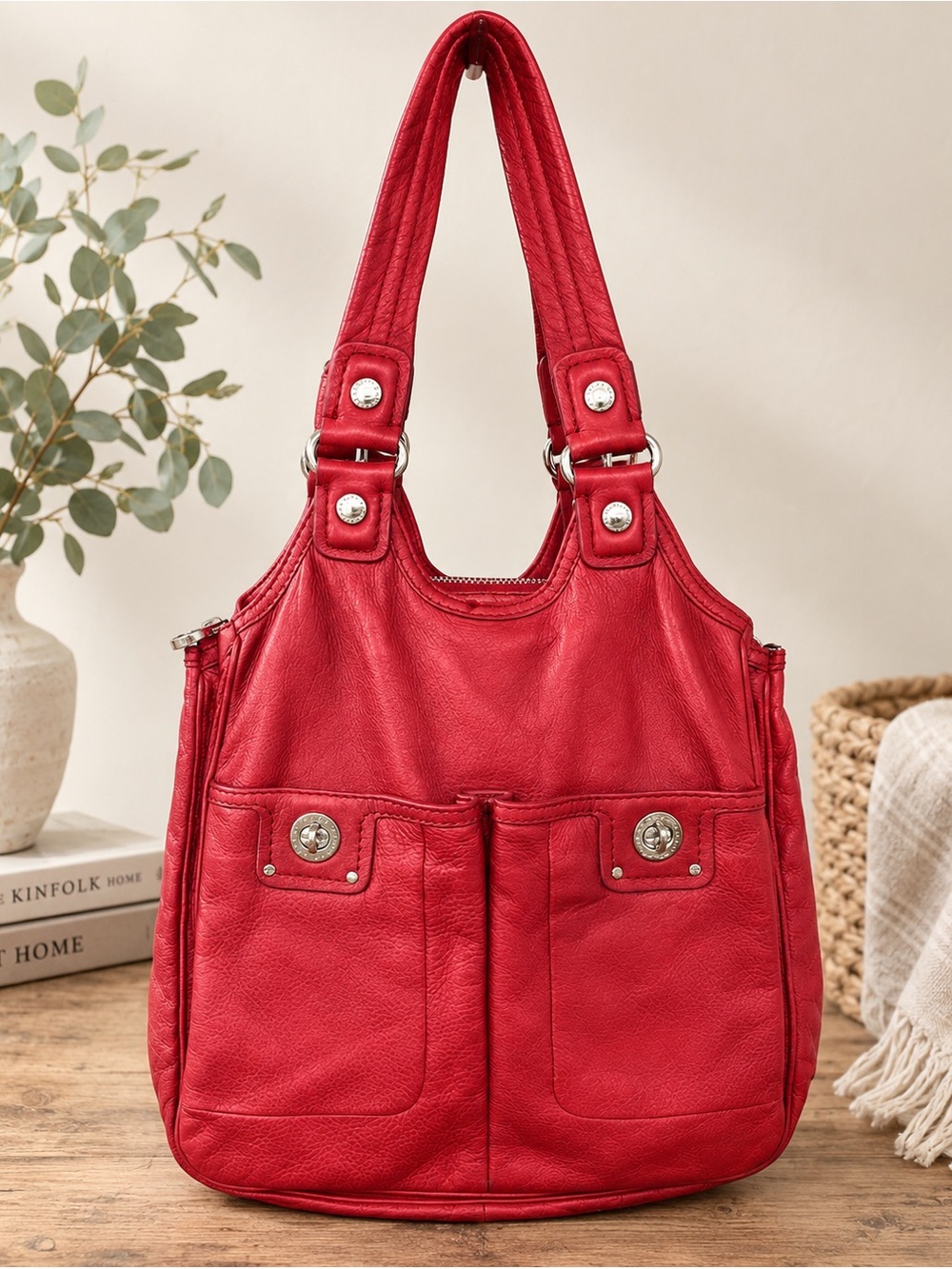 Marc by Marc Jacobs Totally Turnlock Teri leather shoulder Bag red Y2K